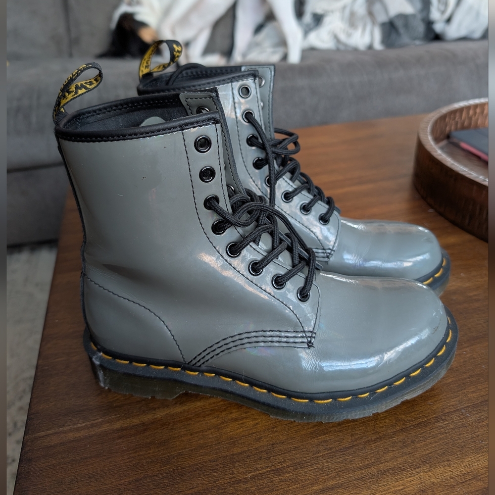 Iridescent gray Dr. Martens 1460